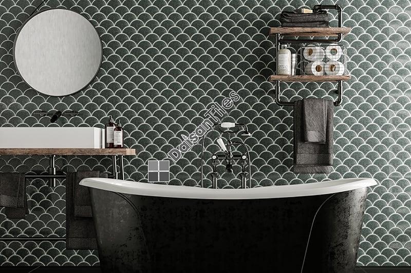 Mosaic vảy cá màu ghi xám hiện đại