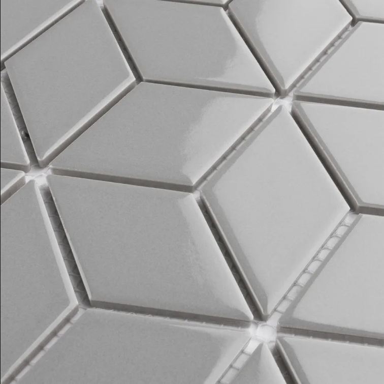 Gạch Mosaic thoi xám bóng kt 48x82x6mm EO51508k