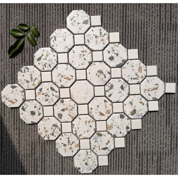 Gạch Mosaic giả Terrazzo bát giác INT63