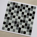 Gạch mosaic thủy tinh trộn màu trắng đen xám 25x25mm MH 2596