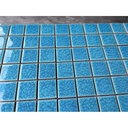 Gạch mosaic gốm men rạn 2 lớp 48x48mm màu xanh nhạt MHG 915