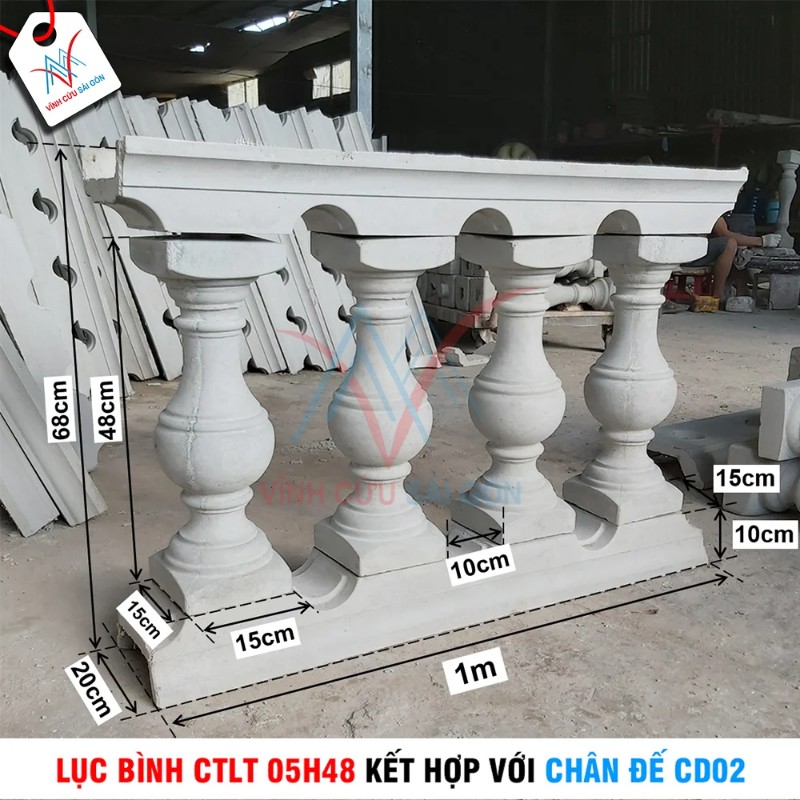 Lục bình (con tiện) 150x150x480mm CTLT 05H48