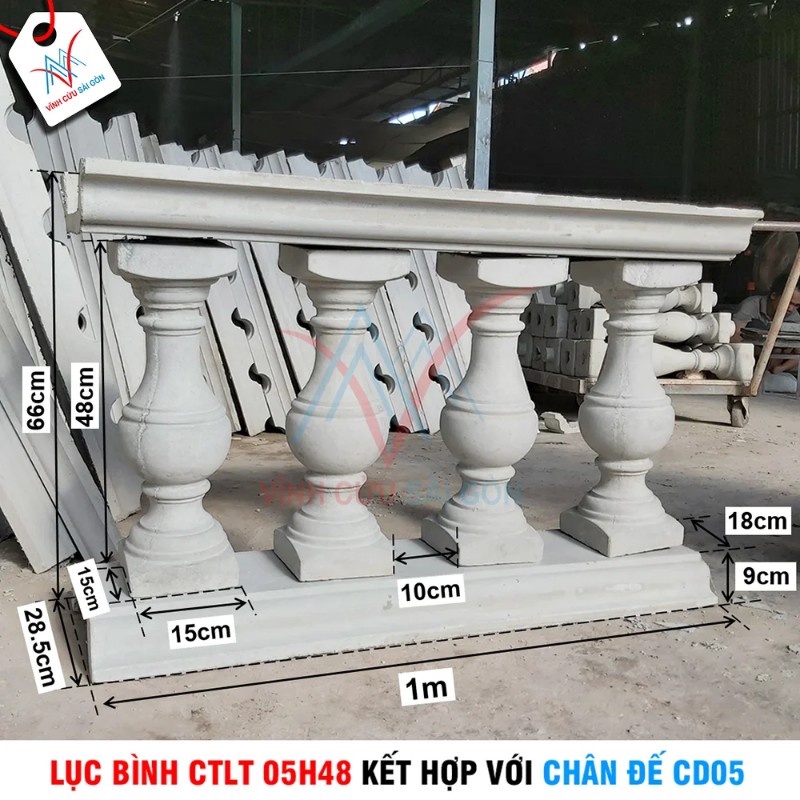 Lục bình (con tiện) 150x150x480mm CTLT 05H48