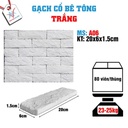 Gạch cổ ốp tường trắng 200x60x15mm A06