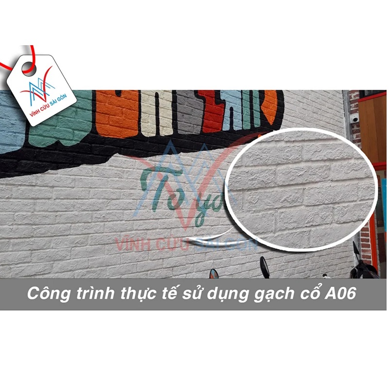 Gạch cổ ốp tường trắng 200x60x15mm A06