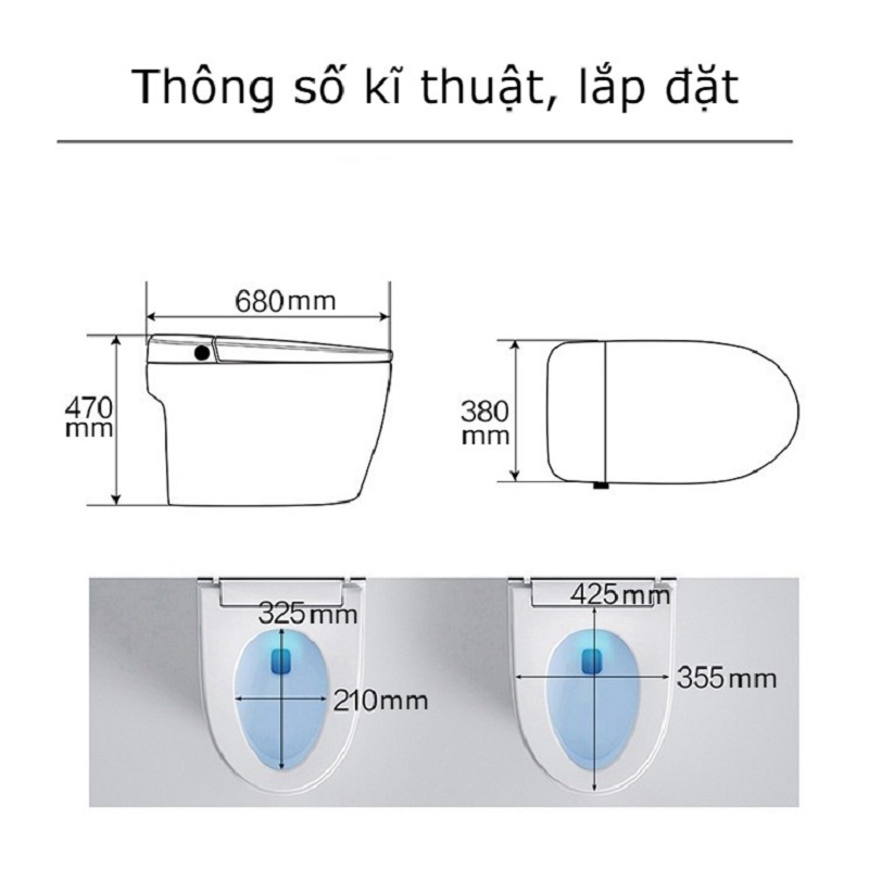 Bồn Cầu Thông Minh Đen Kazoshi JB-779