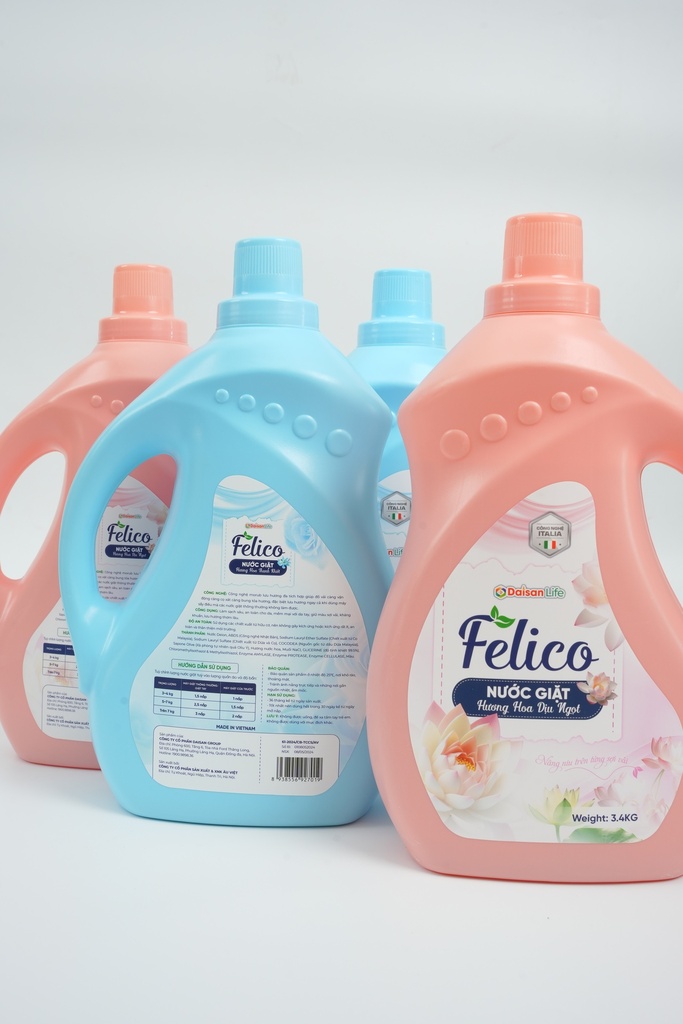 Nước giặt  Felico hương hoa dịu ngọt 3.4kg - Hồng