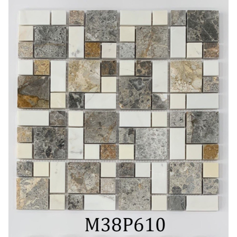 Đá mosaic trắng sữa 23x48mm M38P601