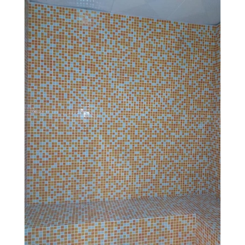 Gạch Mosaic thủy tinh KT 25x25x4mm mã MH 2548