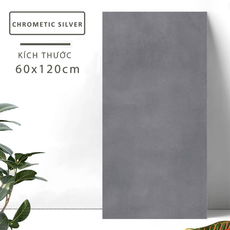 Gạch khổ lớn cao cấp Ấn Độ men matt KT 600x1200mm Chrometic Silver