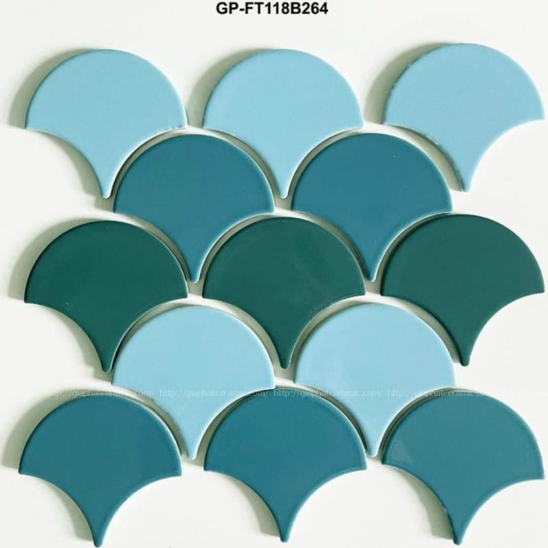 Gạch Mosaic vảy cá 85x95mm mix 4 màu GP-FT1168B246