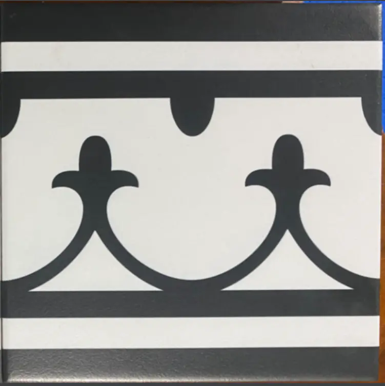 [DSC-2003B] Gạch Bông Trung Quốc, men mờ xương porcelain, KT 200x200 mm, Viền Móc Câu 2003B (1 hộp/25 viên/1m2)