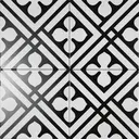 Gạch Bông họa tiết trắng đen chữ X đôi KT 200x200 mm mã IN2009-1