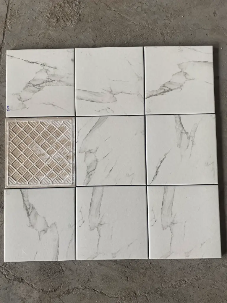 Gạch bông 200x200 mm trắng vân khói 20118