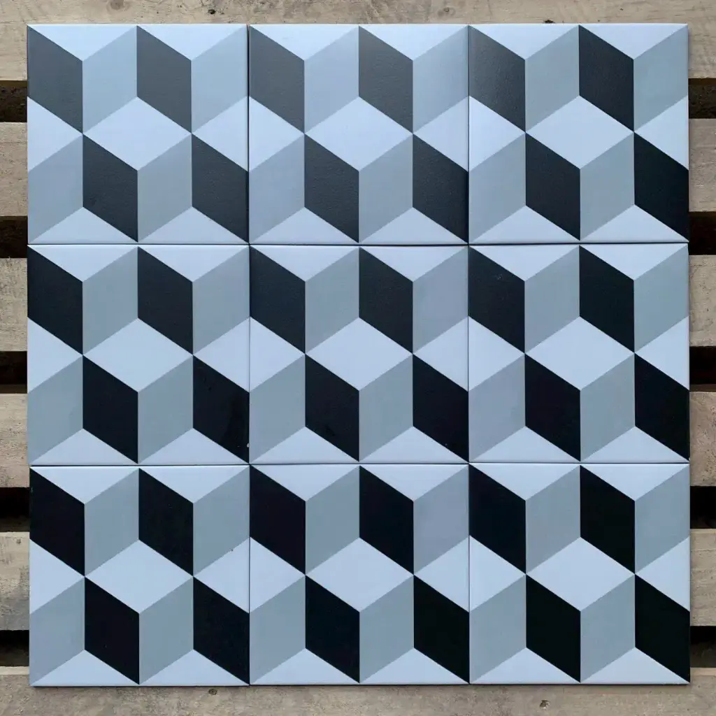 Gạch bông 3D 200x200 mm xám DC204
