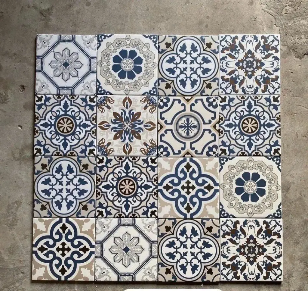 Gạch bông TQ, KT 200x200 mm, Xương Porcelain mặt mờ mã 20109 (GB20109)