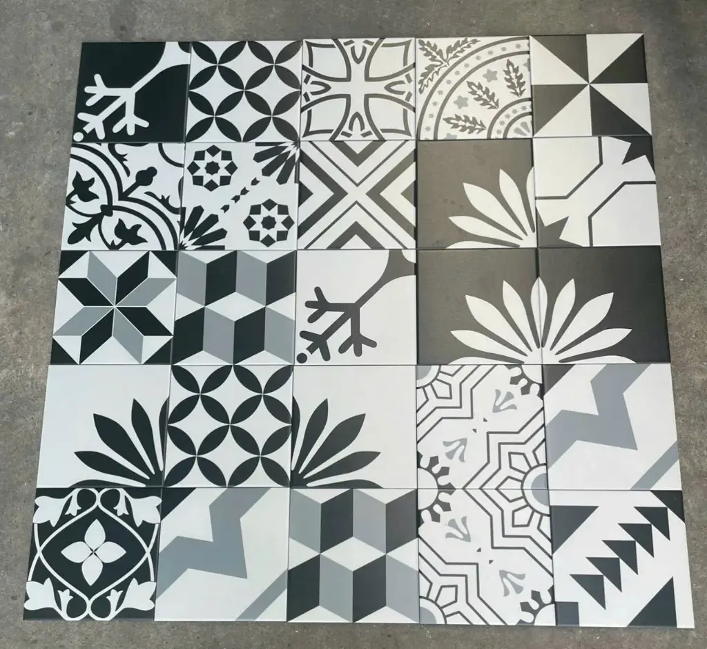 Gạch bông TQ, KT 200x200 mm, Xương Porcelain mặt mờ mã 20111 (GB20111)