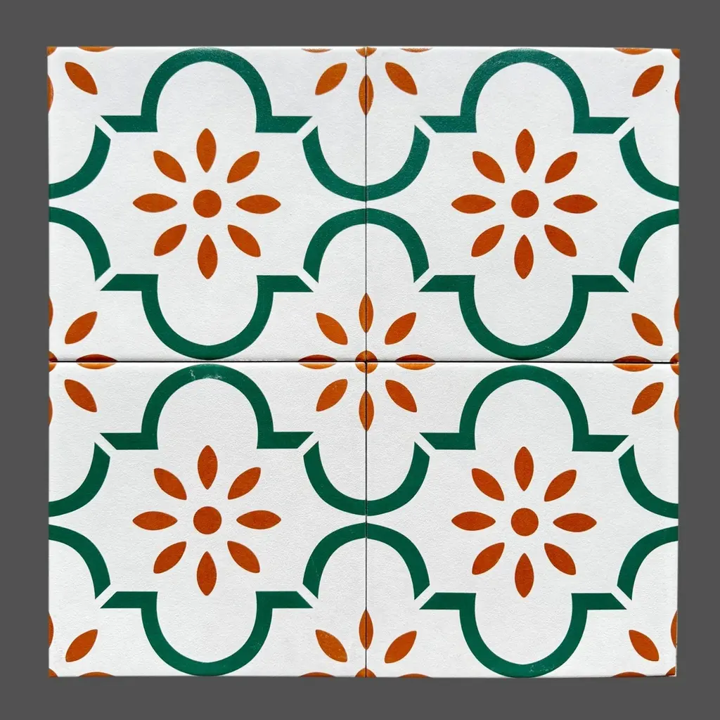 Gạch bông TQ, KT 200x200 mm, Xương Porcelain mặt mờ mã F2110