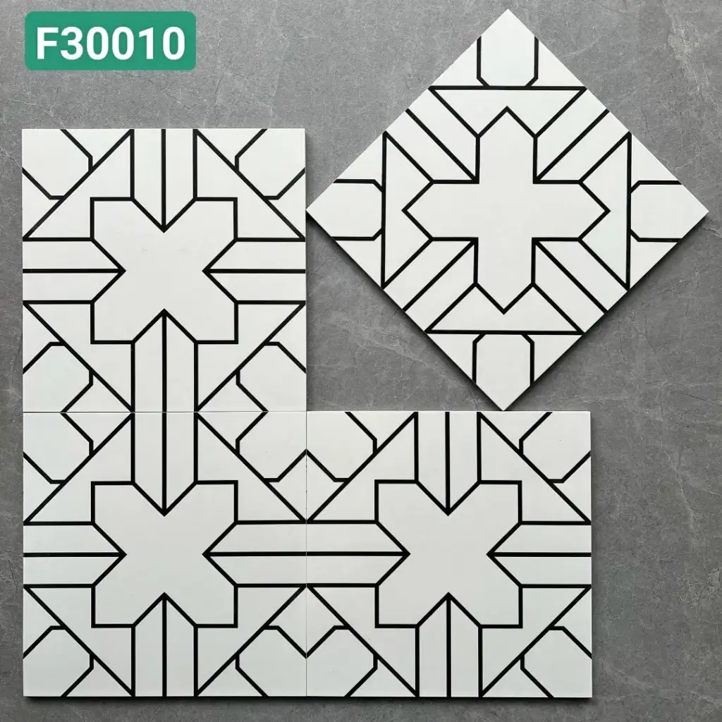 Gạch bông TQ, KT 300x300 mm, Xương Porcelain mặt mờ mã F30010