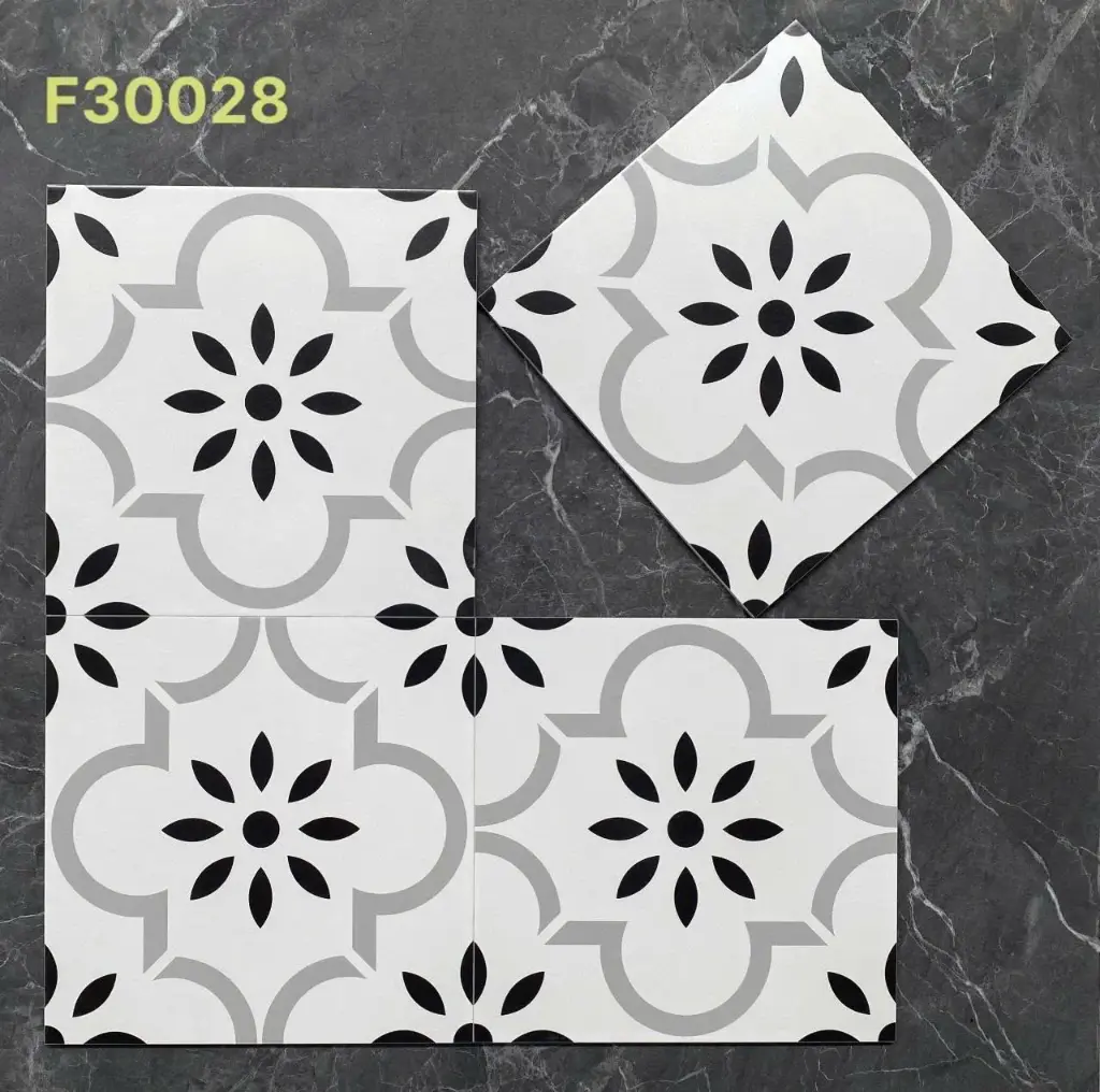 Gạch bông TQ, KT 300x300 mm, Xương Porcelain mặt mờ mã F30028,1h/1m/11v