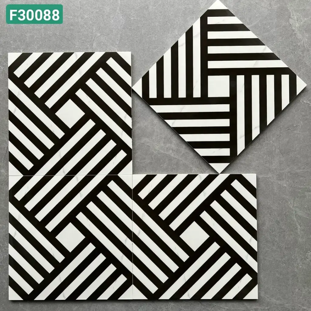 Gạch bông TQ, KT 300x300 mm, Xương Porcelain mặt mờ mã F30088X (1h/1m/11v)