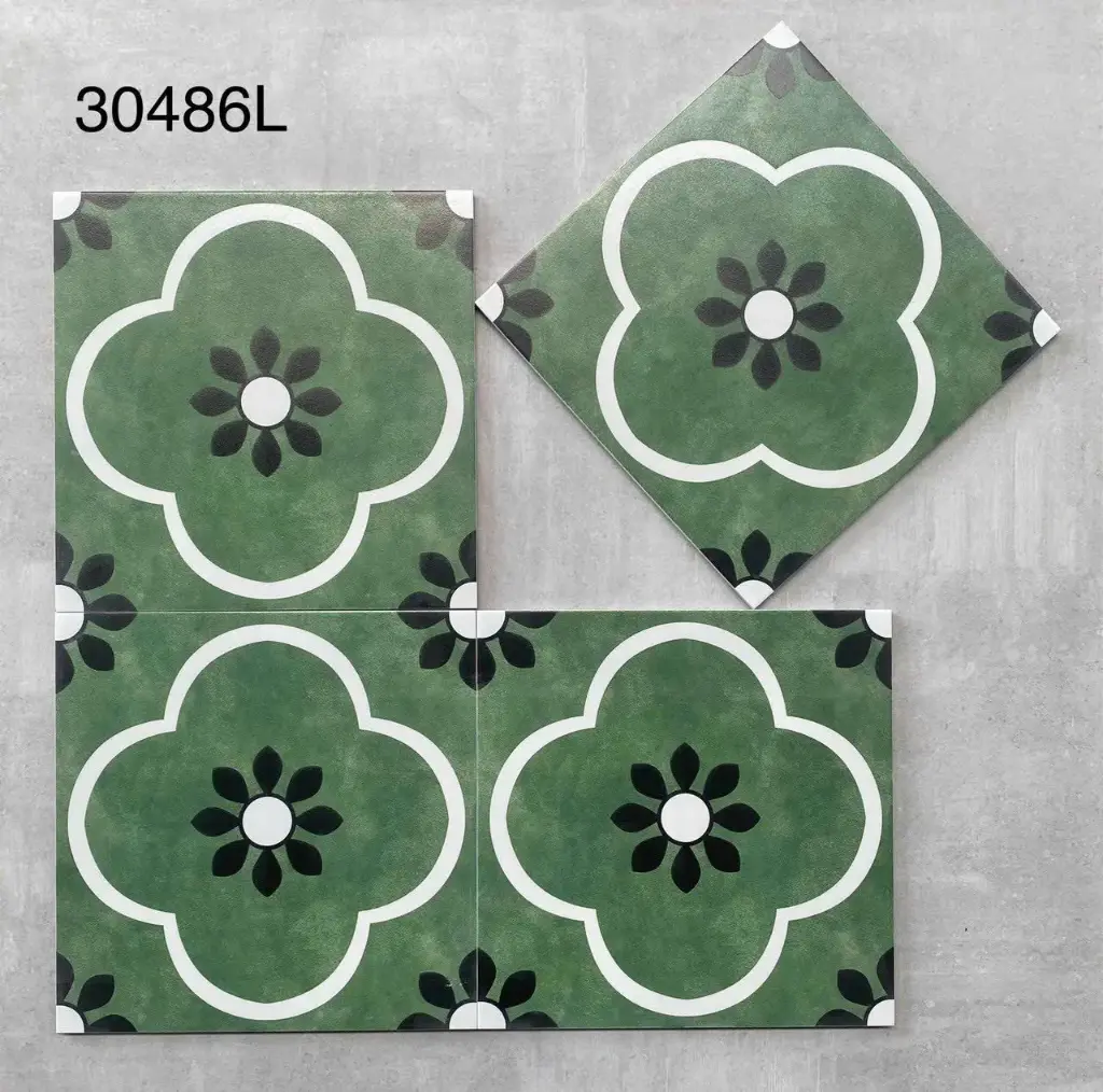 Gạch bông TQ, KT 300x300 mm, Xương Porcelain mặt mờ mã MHB30486 (30486L) (1h/1m/11v)