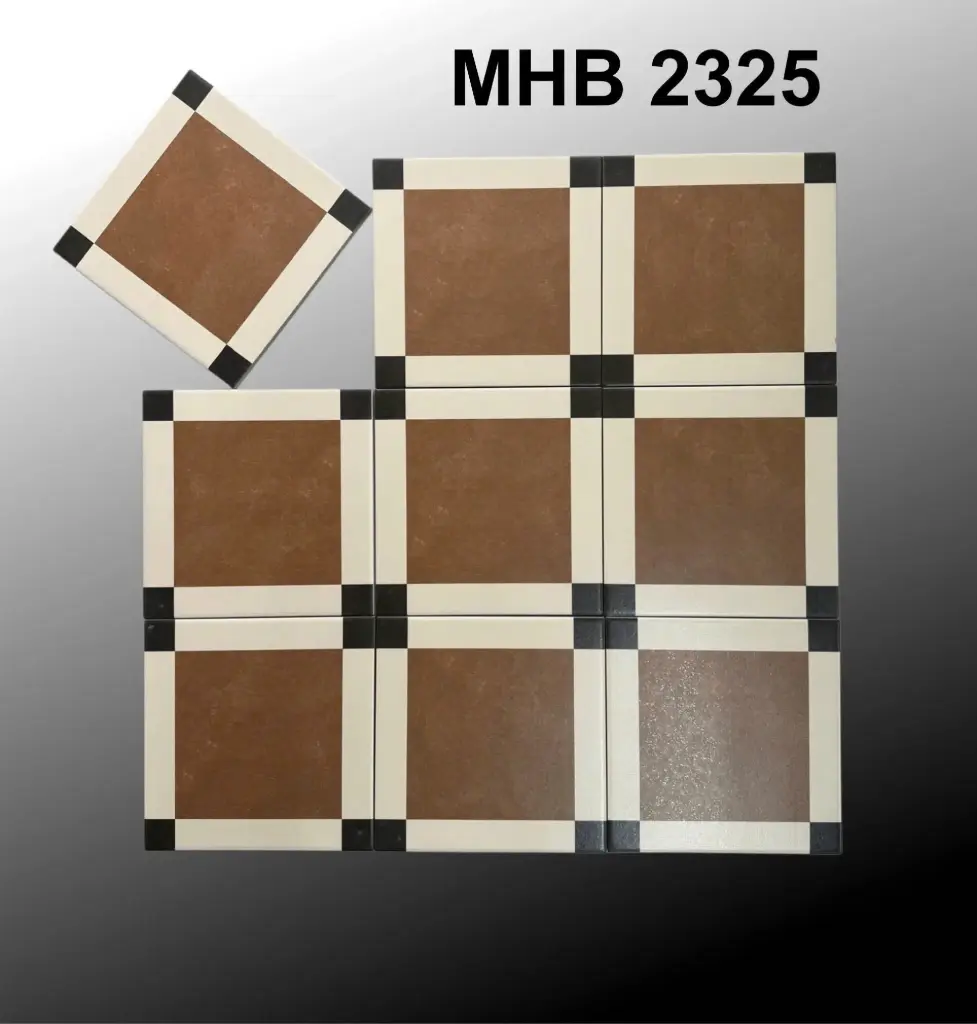 Gạch bông nâu viền trắng MHB 2325 KT 200x200mm