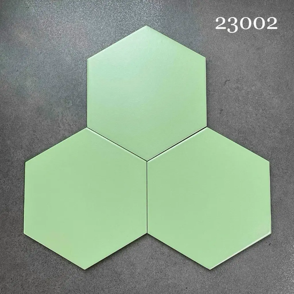 [DSC-NGL_M23206] Gạch lục giác xanh lá men mờ 200x230x115mm mã M23206