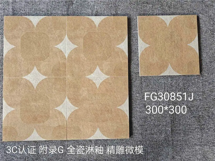 Gạch bông TQ, KT 300x300 mm, Xương Porcelain mã FG30851J (1h/1h/11v)