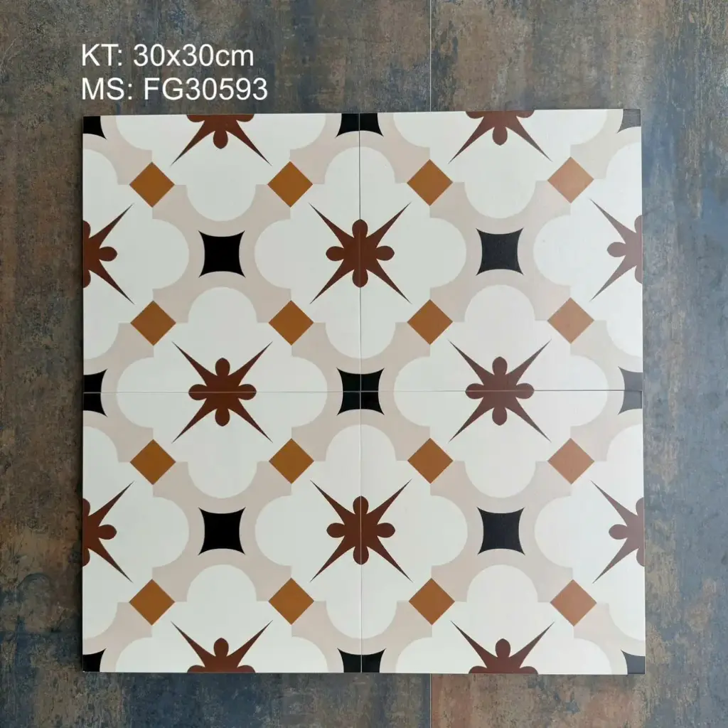 Gạch bông TQ, KT 300x300 mm, Xương Porcelain mã FG30593 (1h/1h/11v)