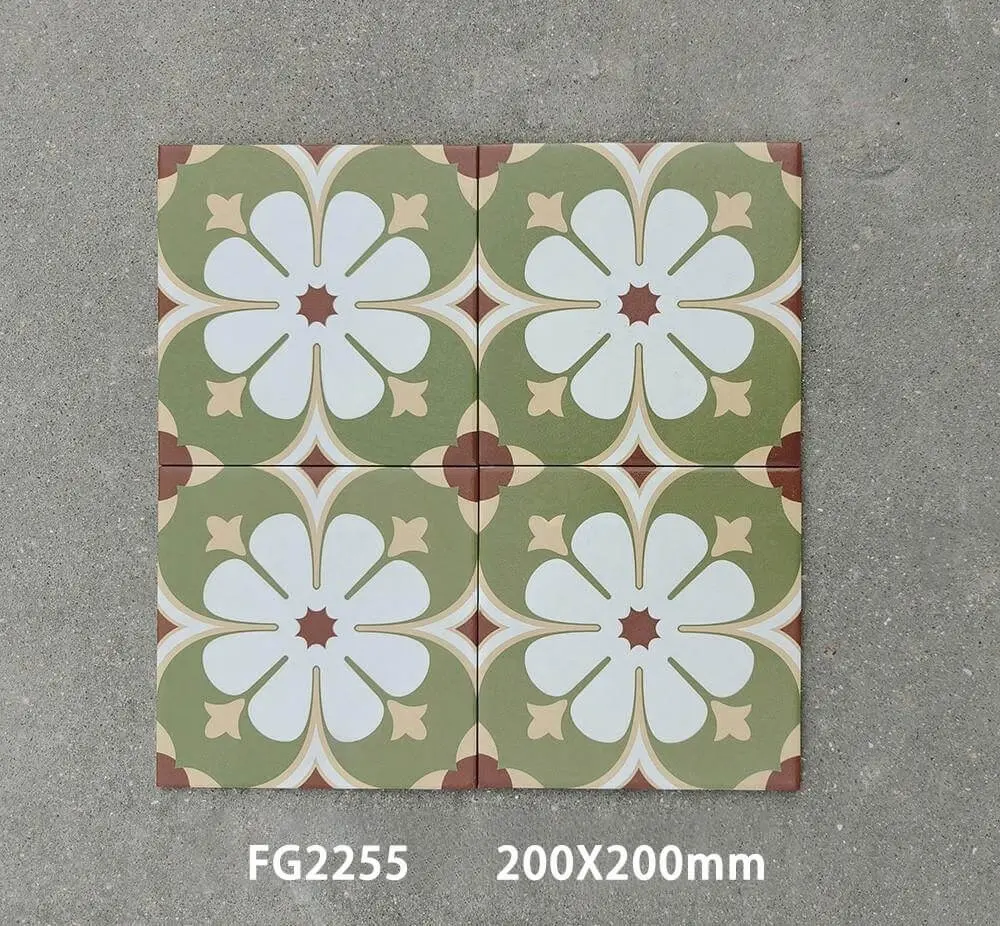 [FG2255] Gạch bông TQ, KT 200x200 mm, Xương Porcelain mặt mờ mã FG2255