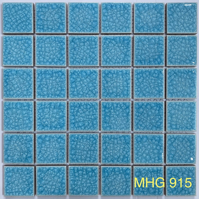 Gạch Mosaic gốm rạn xanh dương nhạt 48x48 MHG 915