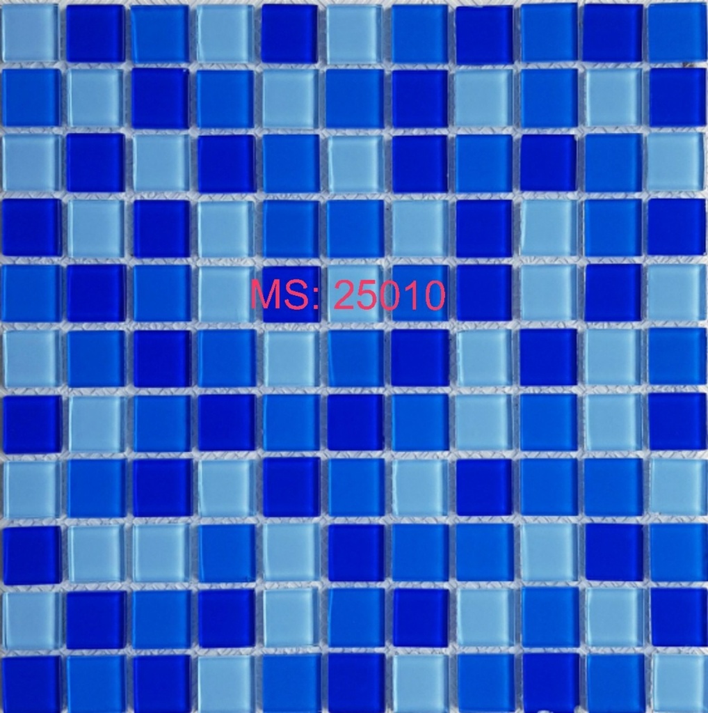 Gạch Mosaic thủy tinh viên 25x25mm mã 25010