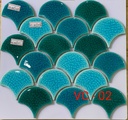 Gạch Mosaic vảy cá xanh mix mã VC-02