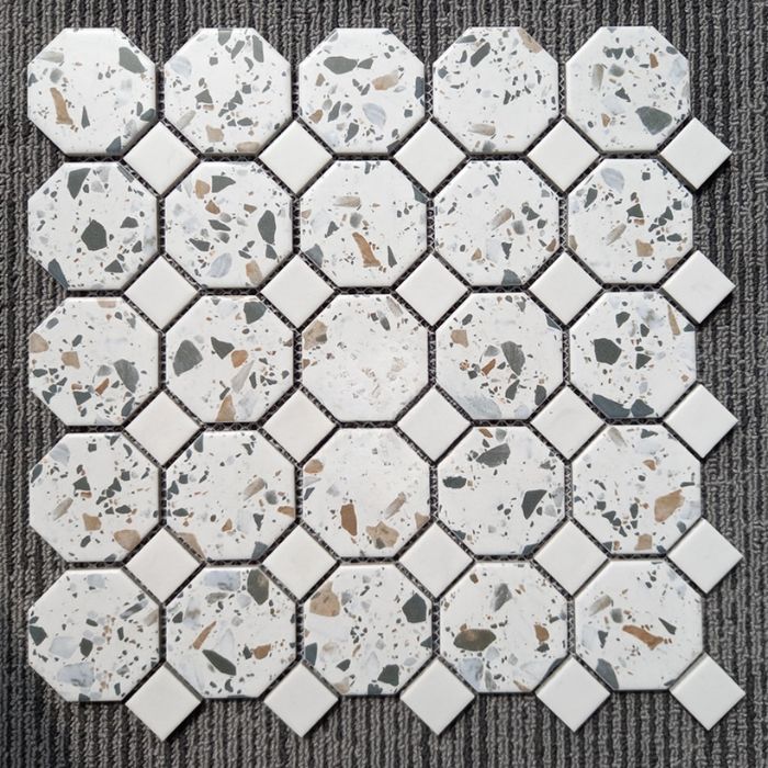 Gạch Mosaic giả Terrazzo bát giác INT63