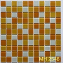 Gạch mosaic thủy tinh 25x25mm màu cam trộn MH 2548