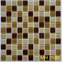 Gạch mosaic thủy tinh 25x25mm màu nâu trộn MH 2566