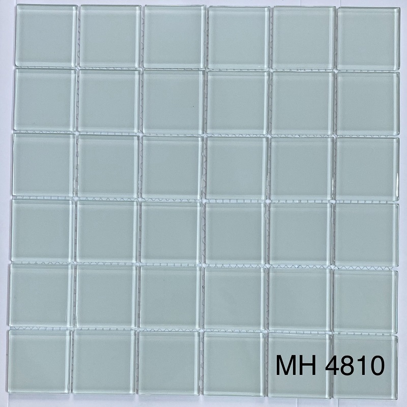 Gạch mosaic thủy tinh 48x48mm màu trắng MH 4810