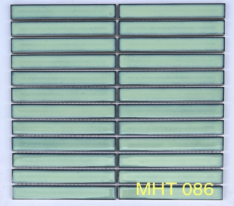 Gạch mosaic que đủa xanh ngọc MHT 086