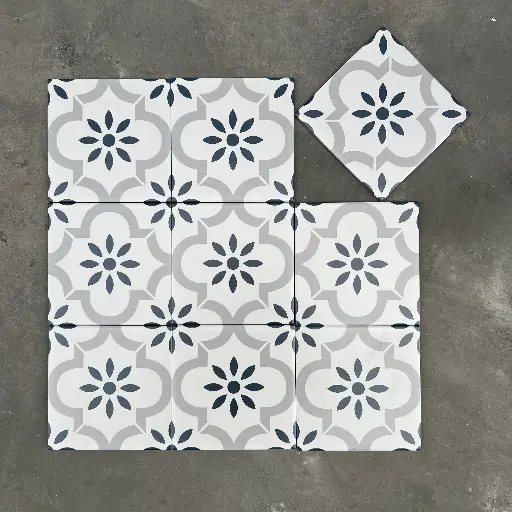 Gạch bông TQ, KT 200x200 mm, Xương Porcelain mặt mờ mã 20140 (GB20140),1h/1m/25v