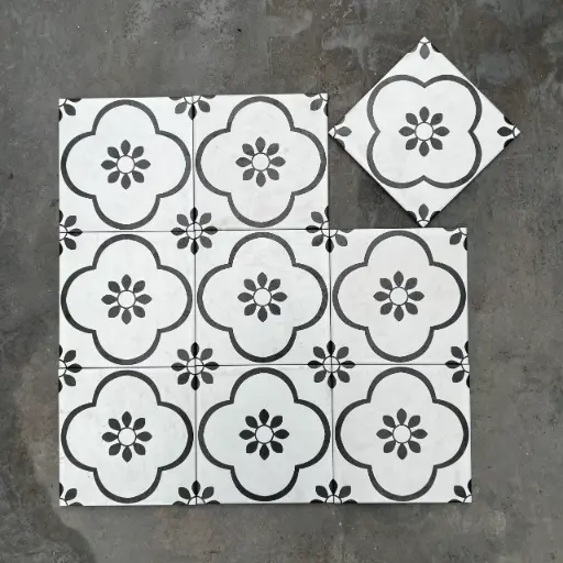 Gạch bông TQ, KT 200x200 mm, Xương Porcelain mặt mờ mã F2086 25v( DC236)