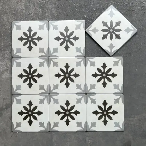 Gạch bông TQ, KT 200x200 mm, Xương Porcelain mặt mờ mã DS2903