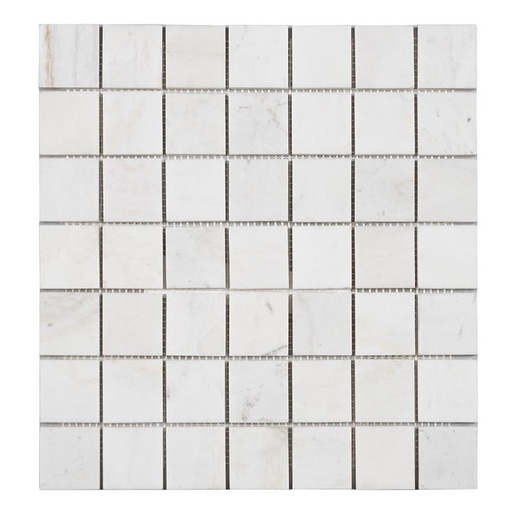 [42PV001] Đá mosaic trắng sữa chip vuông bóng 42x42mm 42PV001