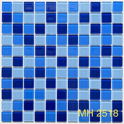 [MH 2518] Gạch mosaic thủy tinh 25x25mm trộn màu MH 2518