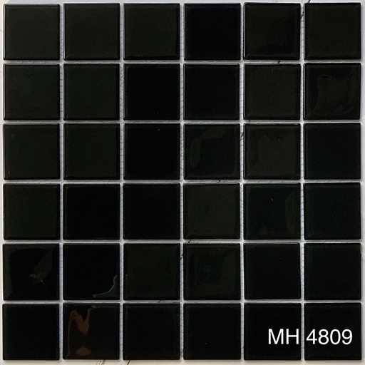 Gạch mosaic thủy tinh 48x48mm màu đen MH 4809